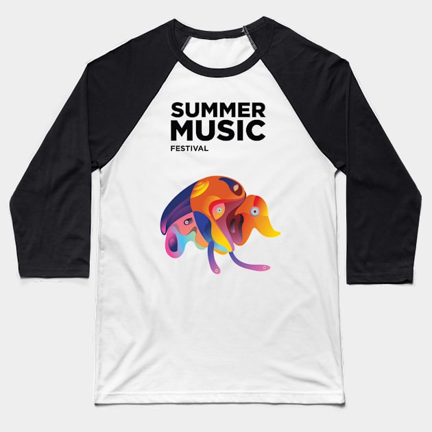 Summer Music Festival Baseball T-Shirt by Music Lover